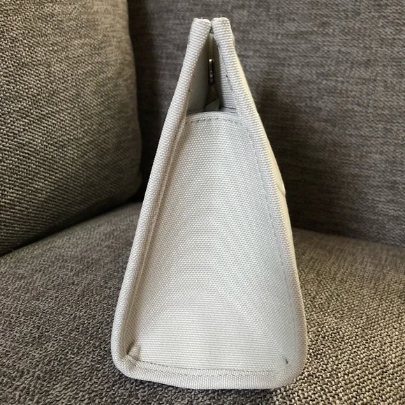 Dior Beauty Pouch Makeup Bag Light Grey Medium Canvas Authentic - Picture 8 of 15
